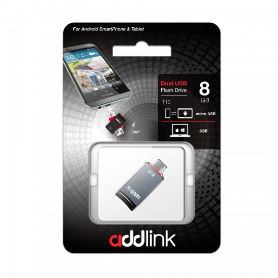 Addlink T10 Dual Flash Drive OTG/USB 2.0 8GB