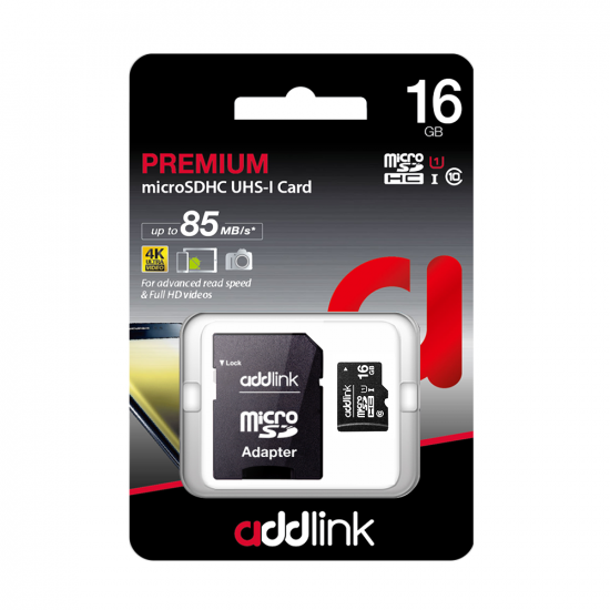 Addlink Micro SDHC UHS-I U1 Card 16GB + adapter 