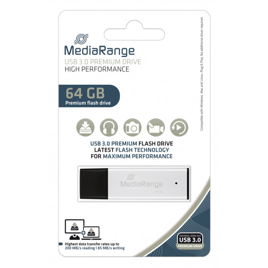 MediaRange USB 3.0 high performance Flash Drive, 64GB