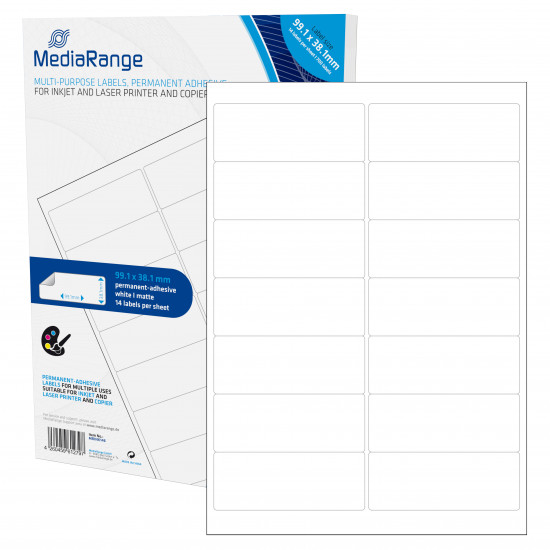 MediaRange Multi-purpose labels, permanent adhesive, 99.1x38.1mm, white, 700 labels