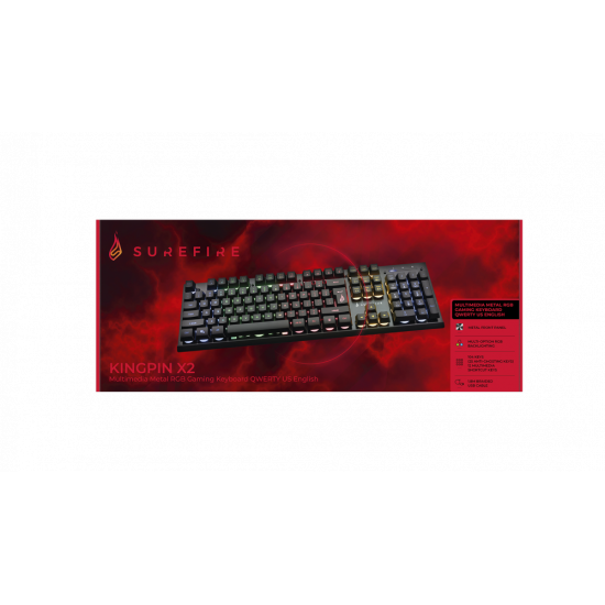 SureFire KINGPIN X2 MULTIMEDIA METAL RGB GAMING KEYBOARD | US ENGLISH