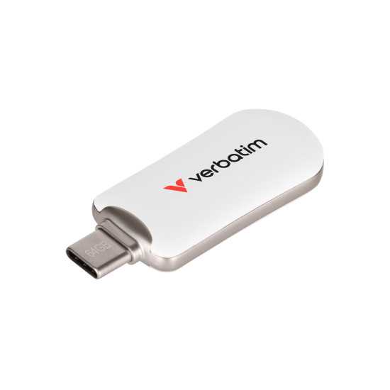 Verbatim Plectra USB-C Flash Drive 64GB White 