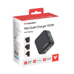 Verbatim Mini GaN Charger with Display 100W 3 Port