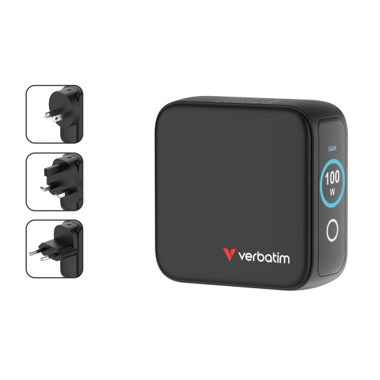 Verbatim Mini GaN Charger with Display 100W 3 Port
