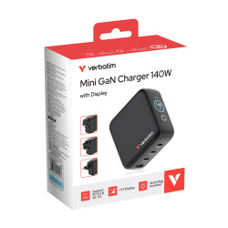 Verbatim Mini GaN Charger with Display 140W 4 Port