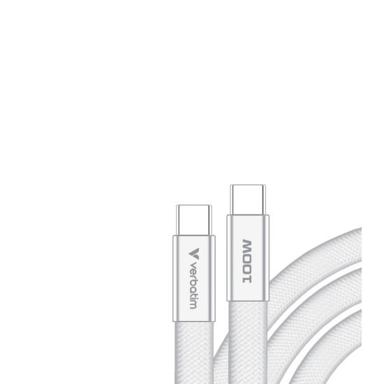 Verbatim Sync & Charge SoftTouch Cable 100W USB-C to USB-C | 120cm | White 