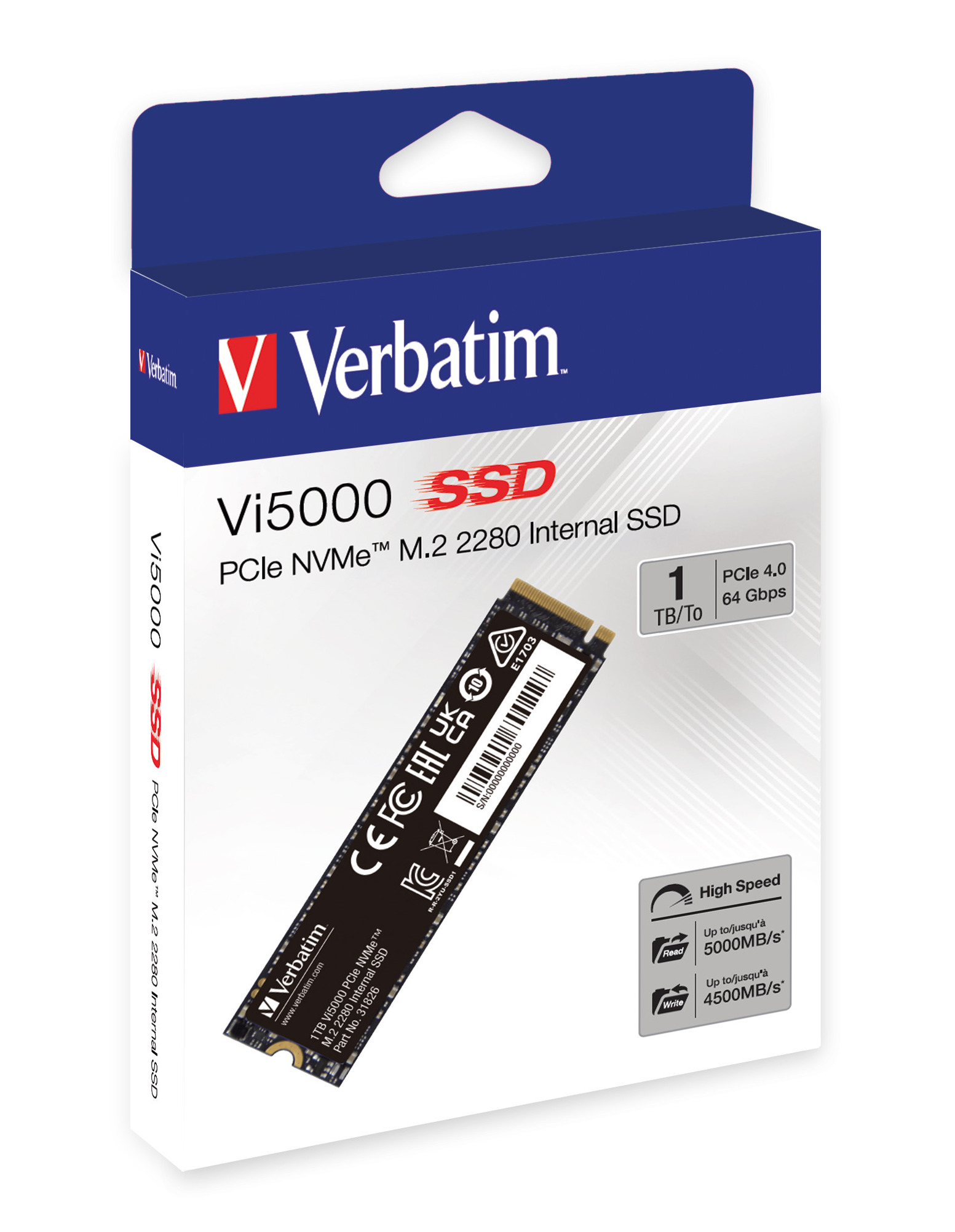 Verbatim iVDR-S 3TB（1TB×2，500GB×2）（Verbatim Vi5000 PCIe NVMe 