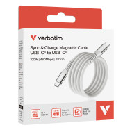 Verbatim Sync & Charge Magnetic Cable 100W USB-C to USB-C Grey