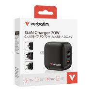 Verbatim Mini GaN Wall Charger 70W 3 Port