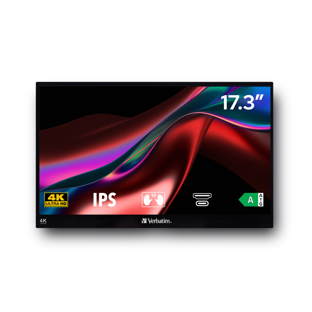 Verbatim Portable Touchscreen Monitor Ultra HD 4K - 17.3”