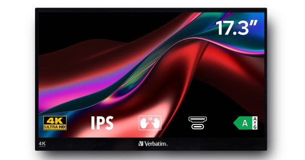 Verbatim Portable Touchscreen Monitor Ultra HD 4K - 17.3”
