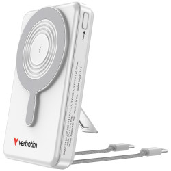 Verbatim Charge 'n' Go Two Cable Power Bank with Display 10000mAh Silver