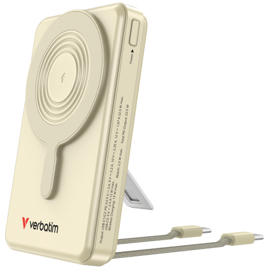 Verbatim Charge 'n' Go Two Cable Power Bank with Display 10000mAh Gold