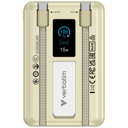 Verbatim Charge 'n' Go Two Cable Power Bank with Display 10000mAh Gold