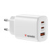 Verbatim Essentials GaN Wall Charger EU Plug 65W 3-Port - White