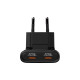 Verbatim Fold 'n' Go GaN Charger 65W 2-Port EU Plug - Black
