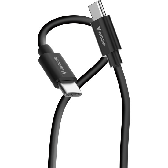 Verbatim Essentials Sync & Charge Cable - 60W USB-C to C 2 pk․ Black & White 