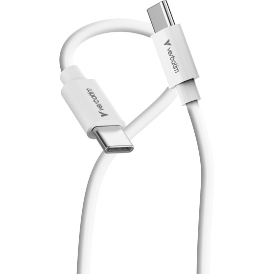 Verbatim Essentials Sync & Charge Cable - 60W USB-C to C 2 pk․ Black & White 