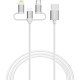 Verbatim Essentials 3-in-1 Sync & Charge Cable - 18W USB-A to Micro-B, USB-C and Lightning