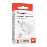 Verbatim Mini GaN Charger EU Plug 20W USB-C PD 3.0