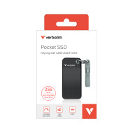 Verbatim Pocket SSD USB 3.2 Gen 2 - 256GB Black/Grey