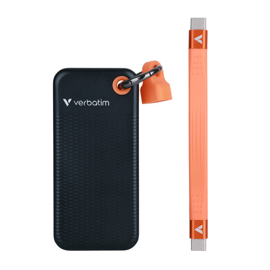 Verbatim Pocket SSD USB 3.2 Gen 2 - 256GB Black/Orange