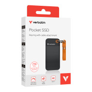 Verbatim Pocket SSD USB 3.2 Gen 2 - 256GB Black/Orange