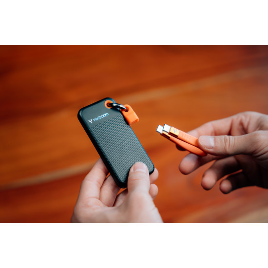 Verbatim Pocket SSD USB 3.2 Gen 2 - 256GB Black/Orange