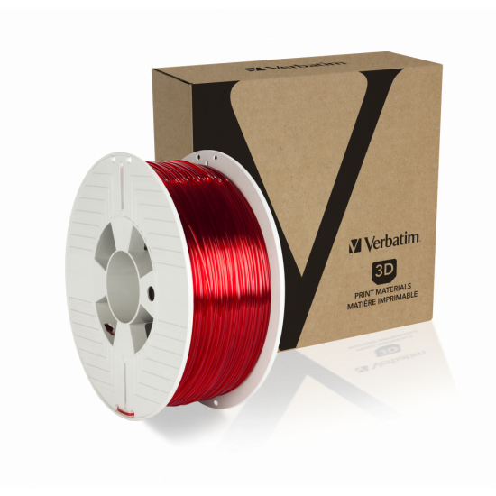 Verbatim PET-G Filament 1.75mm 1kg Red Transparent