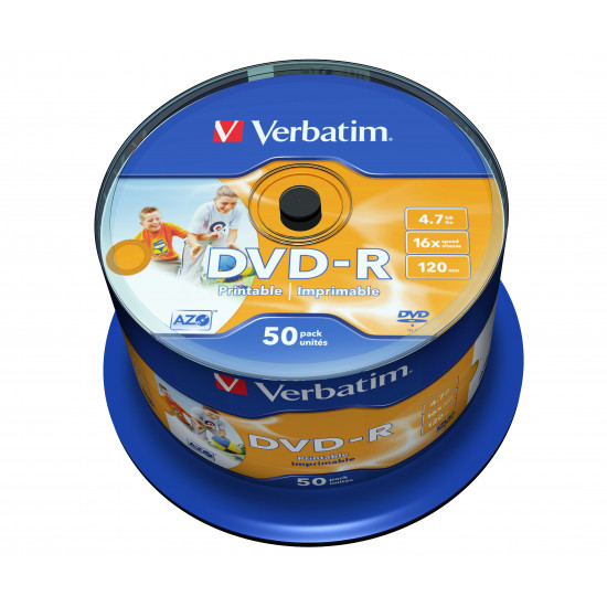 Verbatim DVD-R 4.7GB 16x Inkjet Printable 50pk 