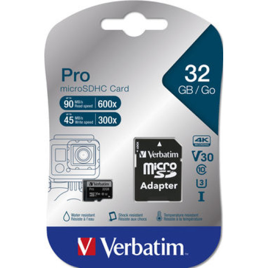 Verbatim Prօ U3 Micro SDHC Card 32GB