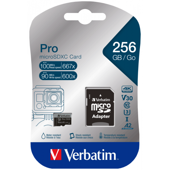 Verbatim Prօ U3 Micro SDXC Card 256GB