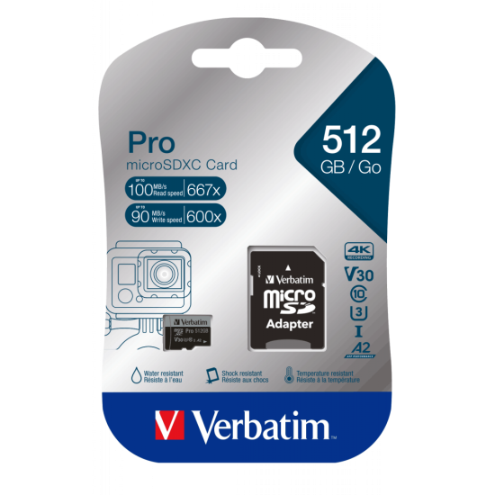 Verbatim Prօ U3 Micro SDXC Card 512GB