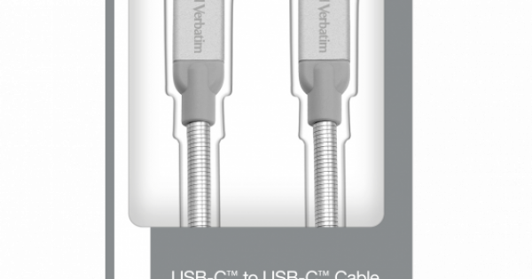 Verbatim USB-C to USB-C Stainless Steel Sync and Charge Cable (30cm)