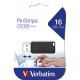 Verbatim USB 2.0 Flash Drive PinStripe 16GB Black