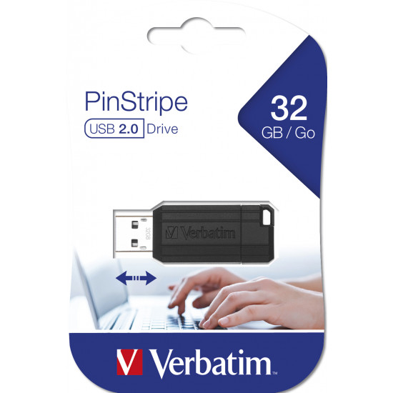 Verbatim USB 2.0 Flash Drive PinStripe 32GB Black
