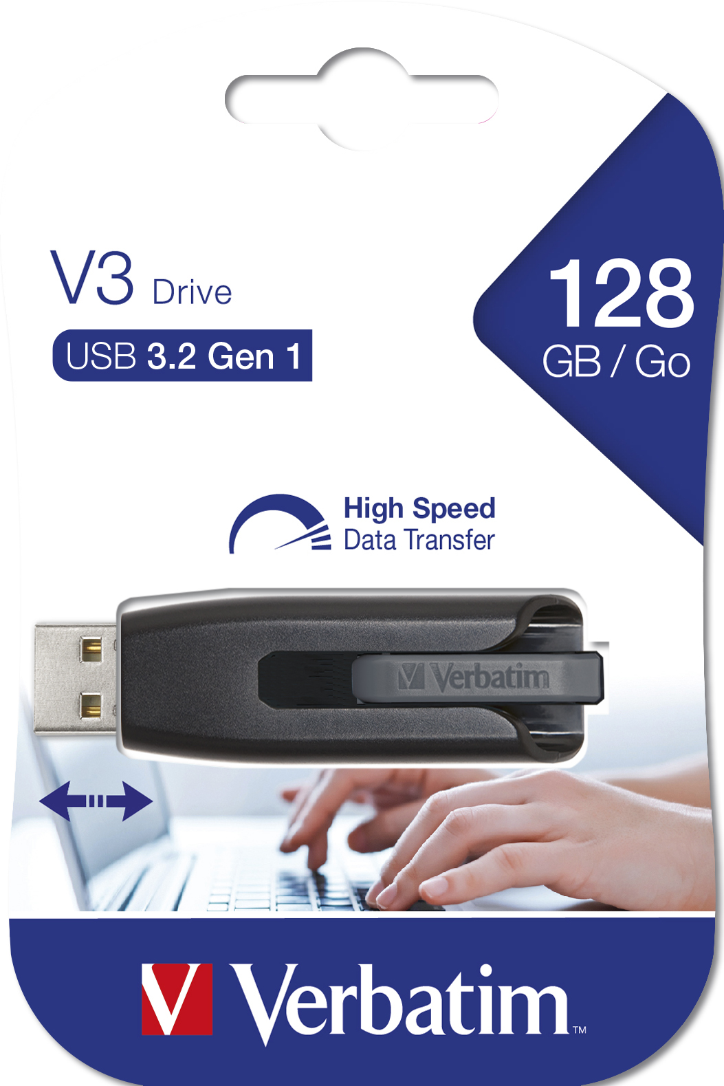 tolv Kemiker mærkning Verbatim USB 3.0 Flash Drive V3 128GB Grey