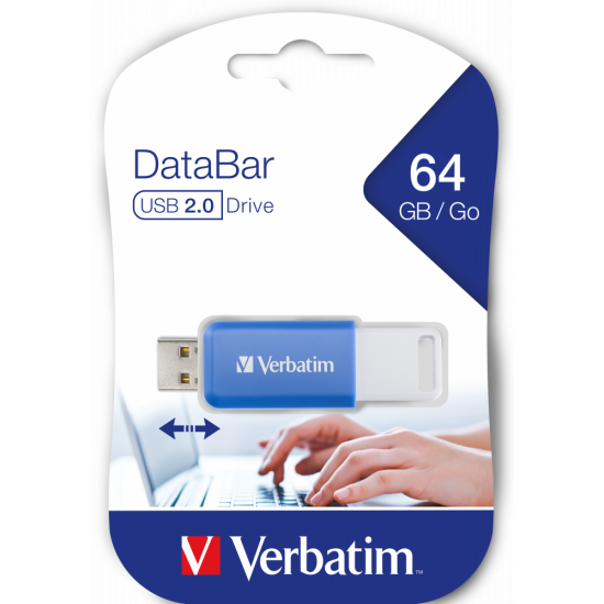 Verbatim USB 2.0 Flash Drive DataBar 64GB Blue