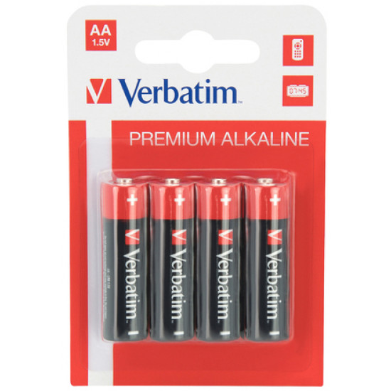 Verbatim AA Alkaline Batteries 4pk.