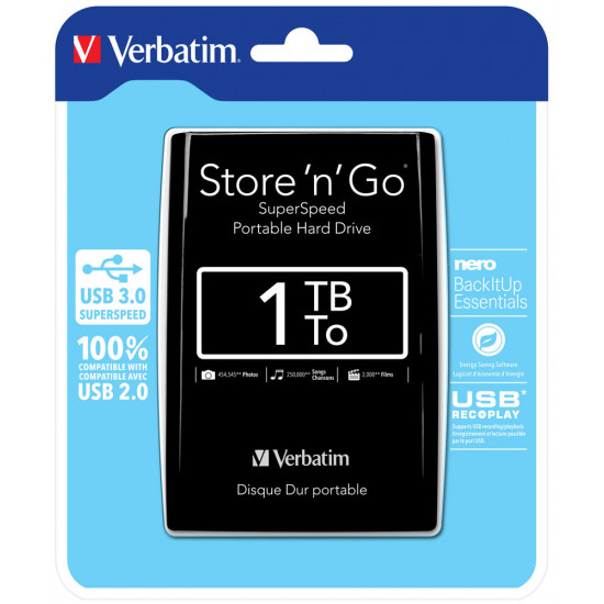 Verbatim 2.5'' Portable Hard Drive 1TB 