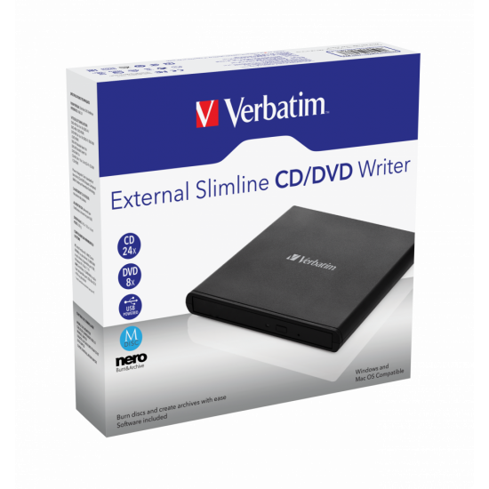 Verbatim External Slimline CD/DVD Writer